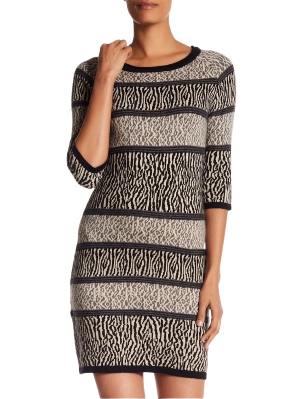 HP | Papillon Animal Print Panel Sweater Dress - Picture 2 of 3